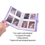 Deri Instax Mini Fotoğraf Albümü - Mor