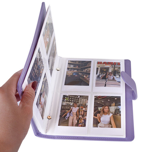 Deri Instax Mini Fotoğraf Albümü - Mor